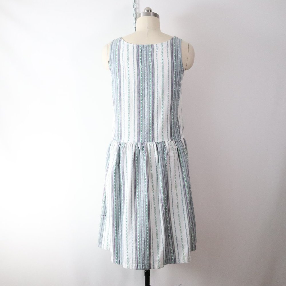 ❌SOLD❌vintage 90s woven stripe jumper dress - Picture 4 of 12